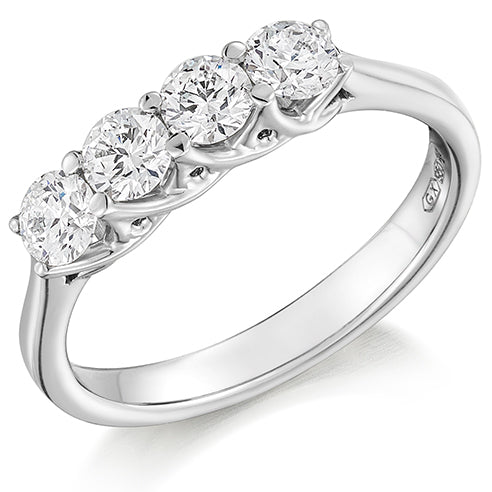 Claw-Set Half Eternity Ring, 0.8ct total