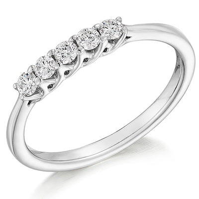 Claw-Set Half Eternity Ring, 0.25ct total