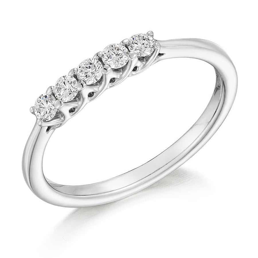 Claw-Set Half Eternity Ring, 0.25ct total