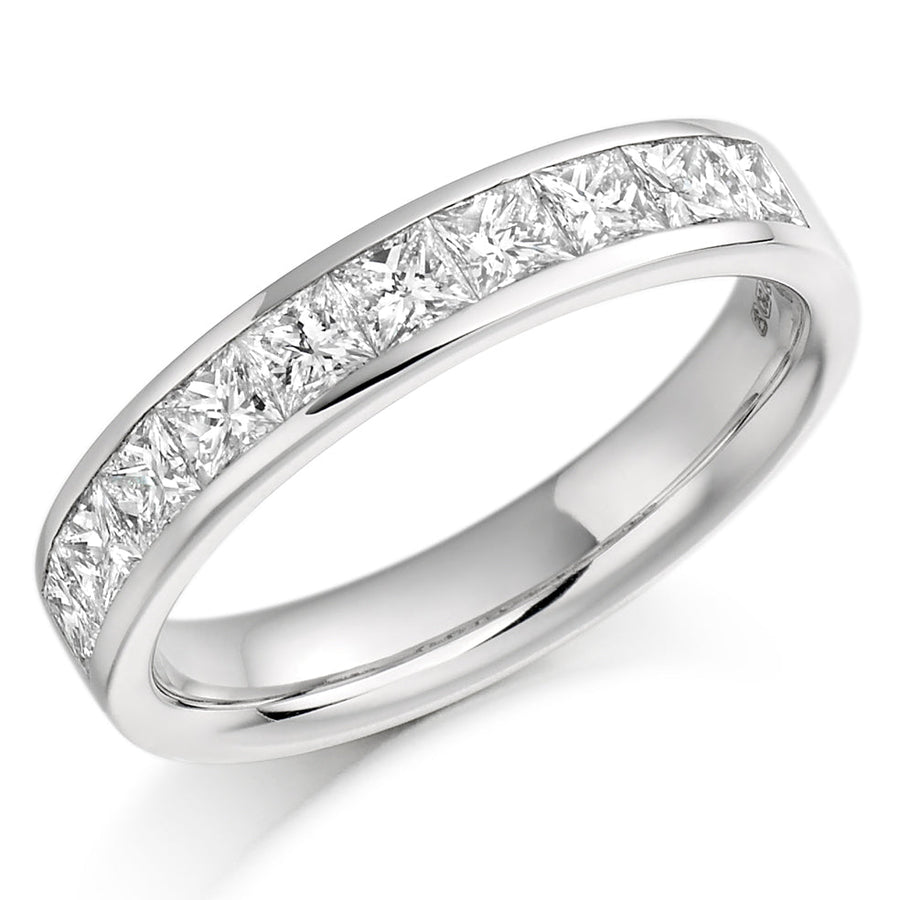 Emerald & Diamond Half Eternity Ring, 0.5ct