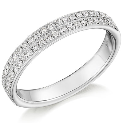 Grain-Set Half Eternity Ring, 0.25ct total