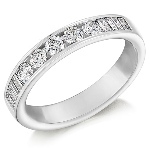 Channel-Set Half Eternity Ring, 0.75ct total (HET9327)