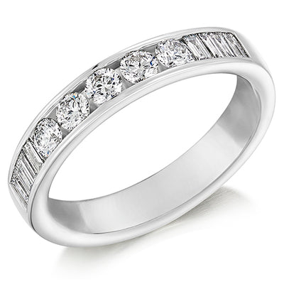Channel-Set Half Eternity Ring, 0.75ct total (HET9327)
