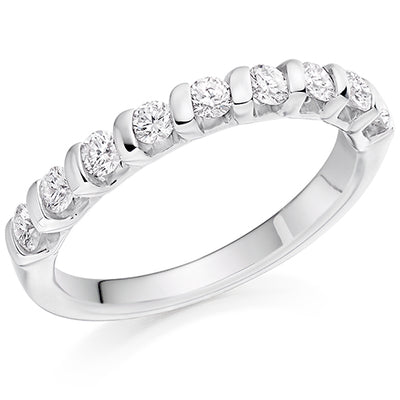 Bar-Set Half Eternity Ring, 0.5ct total (HET9351)