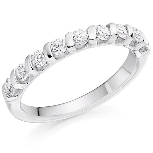 Bar-Set Half Eternity Ring, 0.5ct total (HET9351)
