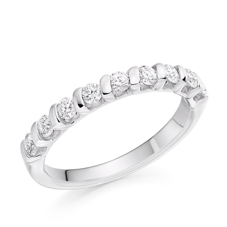 Bar-Set Half Eternity Ring, 0.5ct total (HET9351)