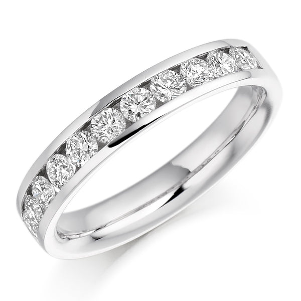 Channel-Set Half Eternity Ring, 0.78ct total (HET939)