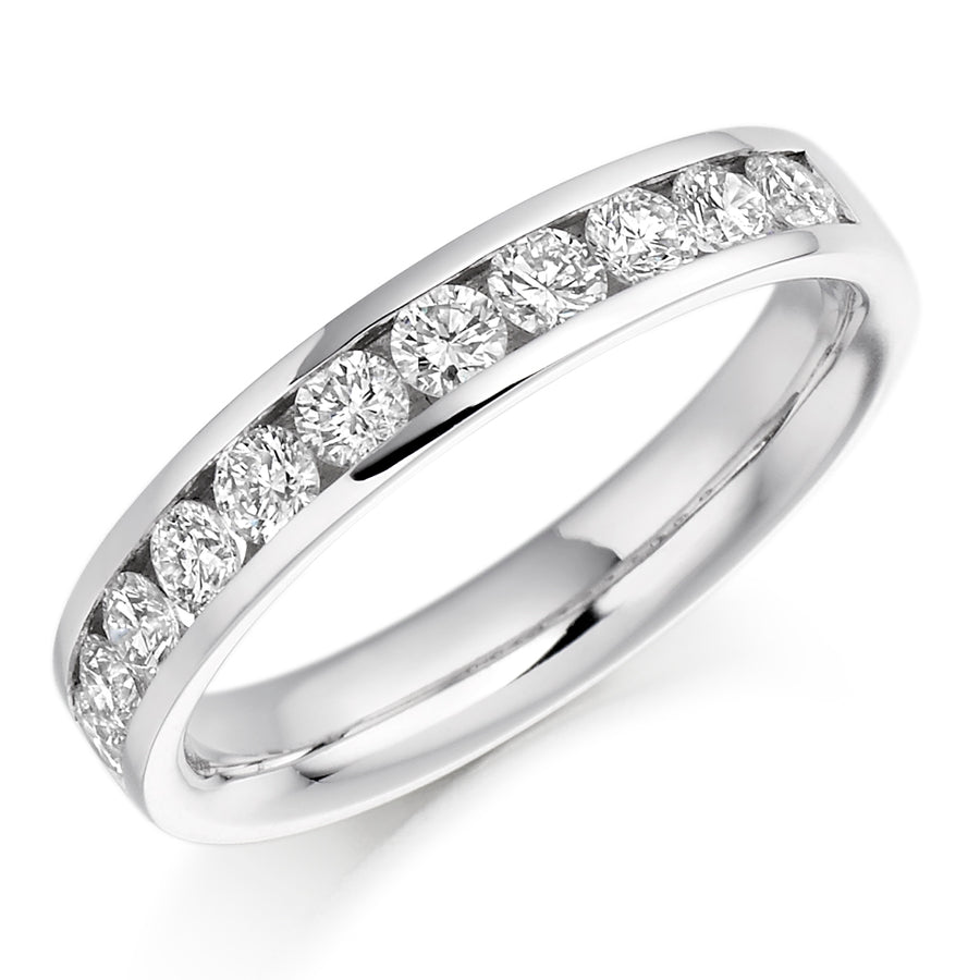 Channel-Set Half Eternity Ring, 0.78ct total (HET939)