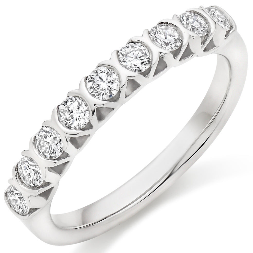 Bar-Set Half Eternity Ring, 0.50ct total (HET9404)