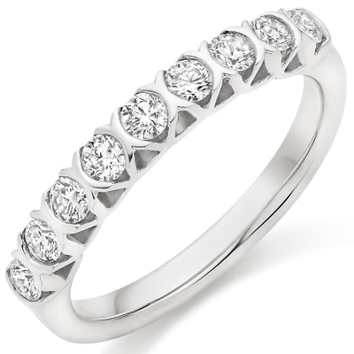 Bar-Set Half Eternity Ring, 0.50ct total (HET9404)