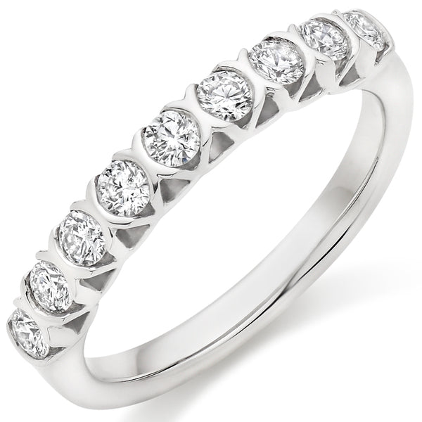 Bar-Set Half Eternity Ring, 0.50ct total (HET9404)
