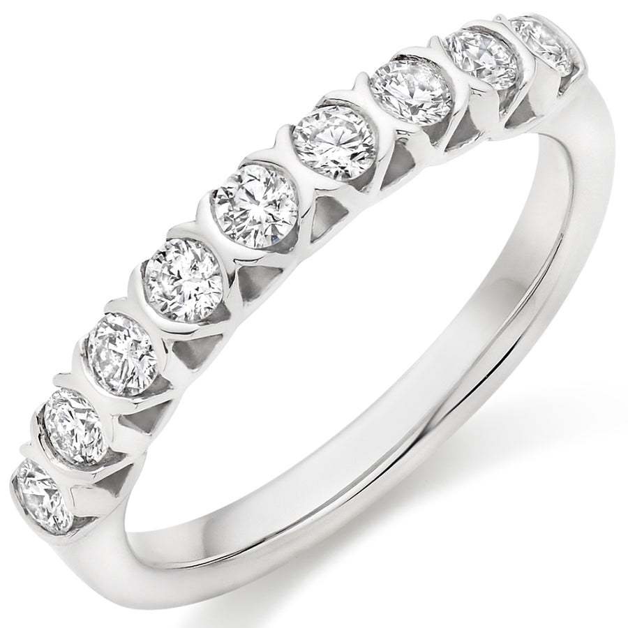 Bar-Set Half Eternity Ring, 0.50ct total (HET9404)