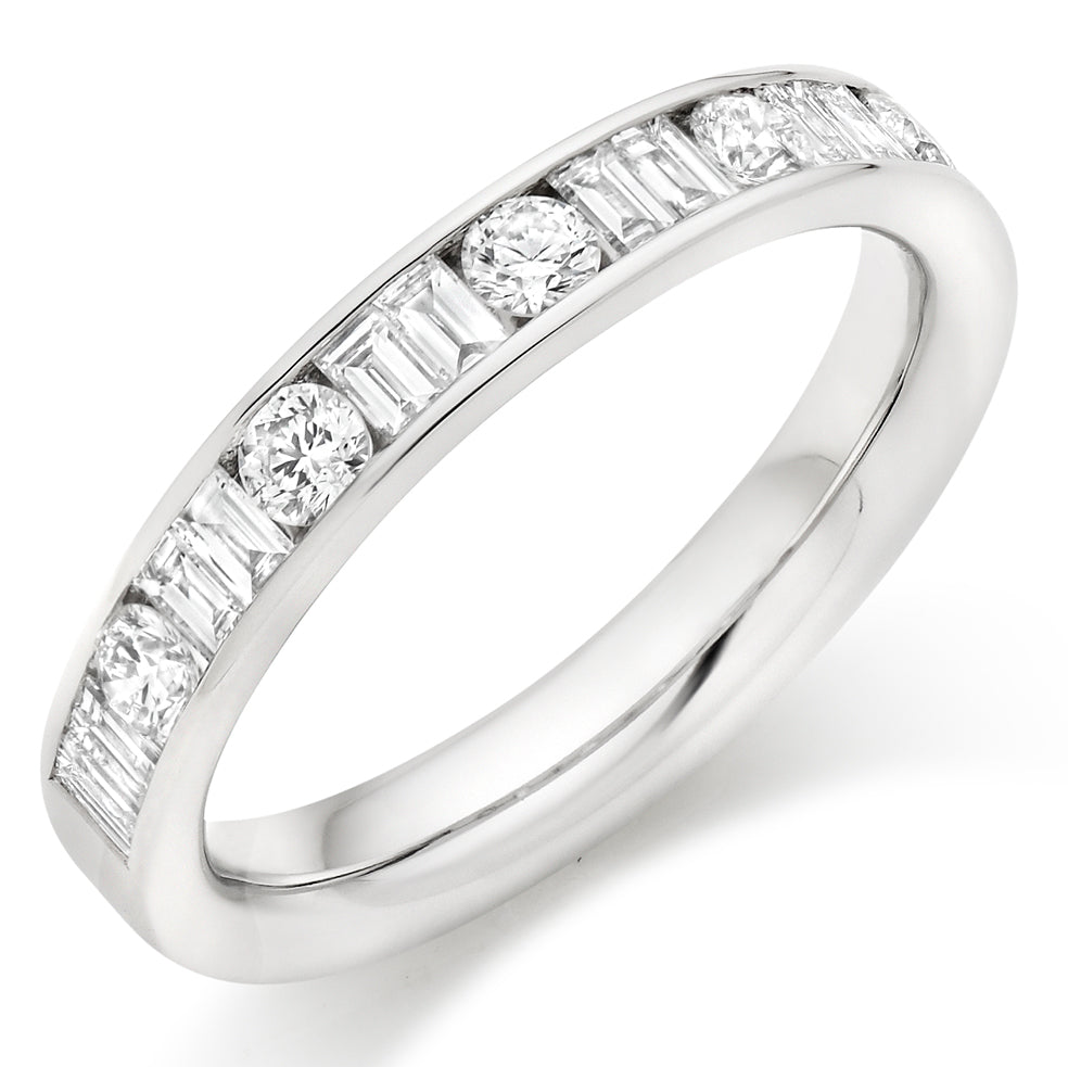Channel-Set Half Eternity Ring, 0.75ct total (HET9416)