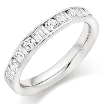 Channel-Set Half Eternity Ring, 0.75ct total (HET9416)