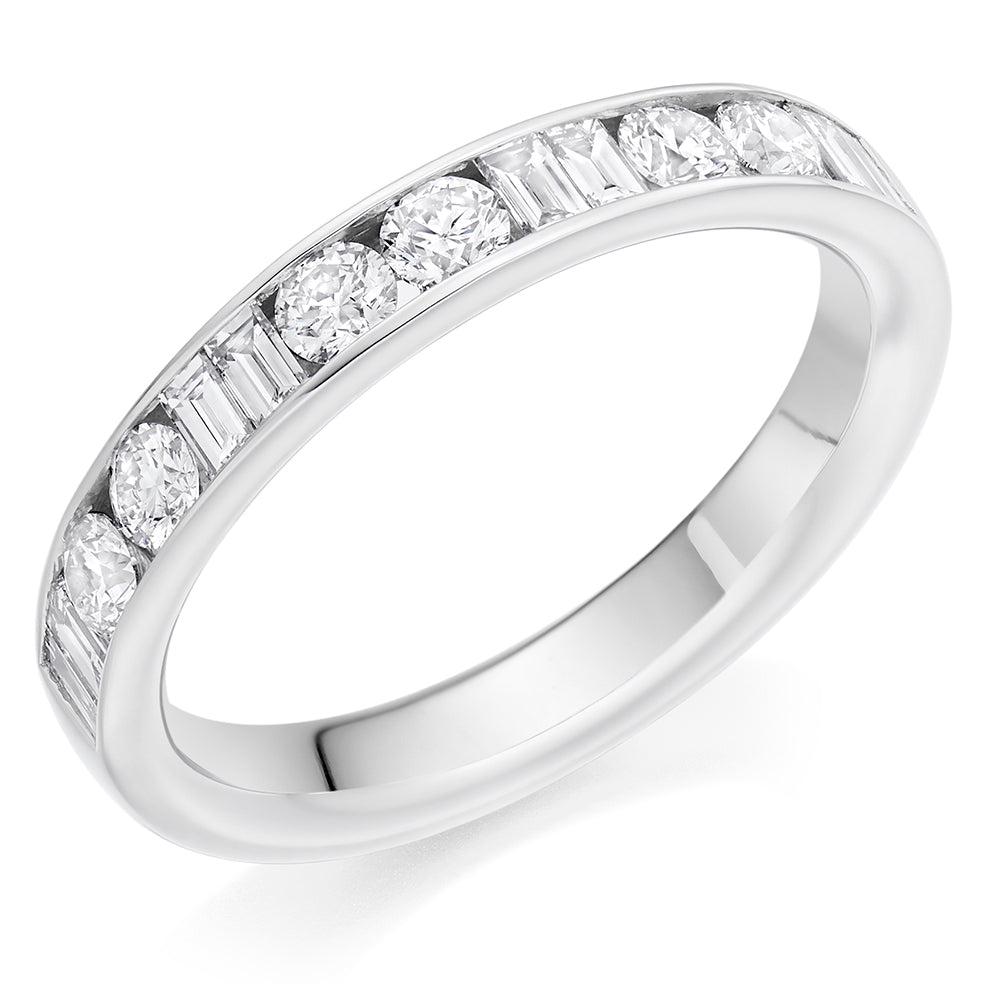 Channel-Set Half Eternity Ring, 0.75ct total (HET9420)