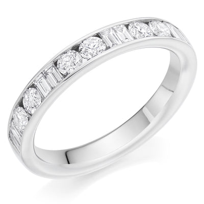 Channel-Set Half Eternity Ring, 0.75ct total (HET9420)