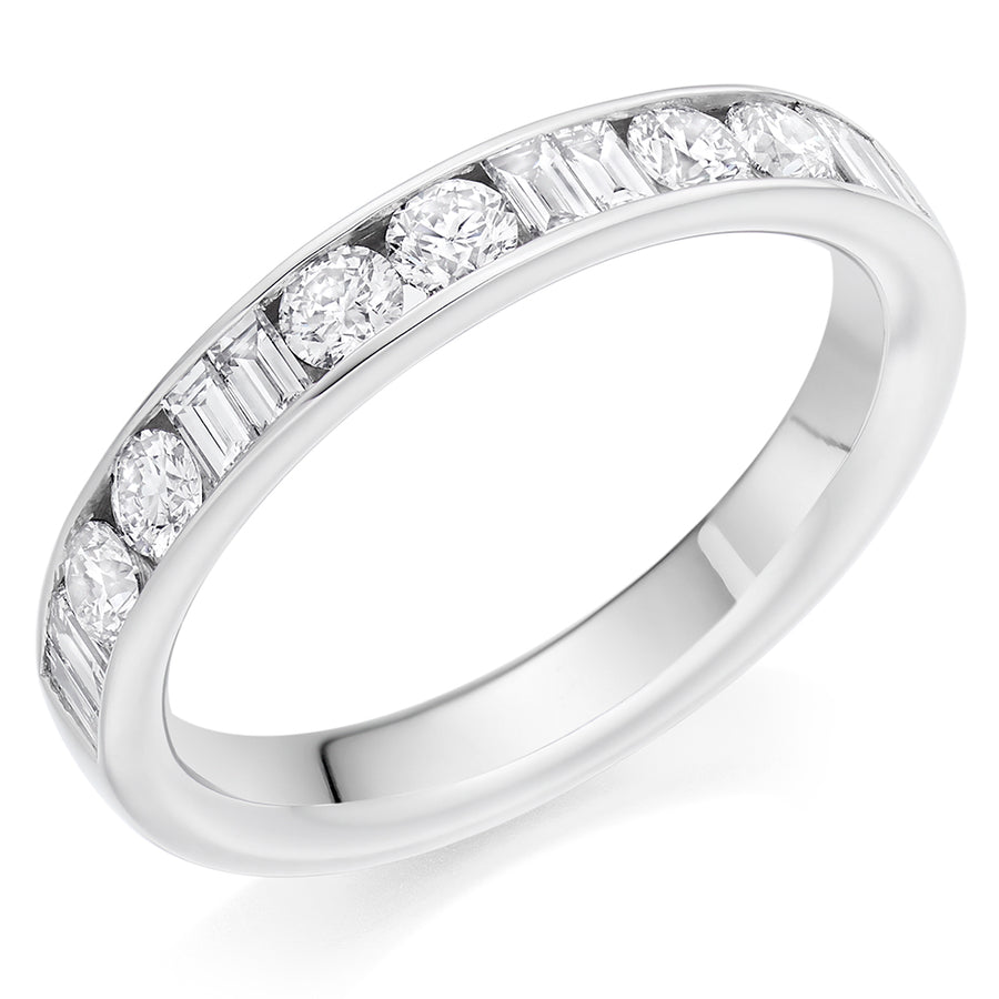 Channel-Set Half Eternity Ring, 0.75ct total (HET9420)