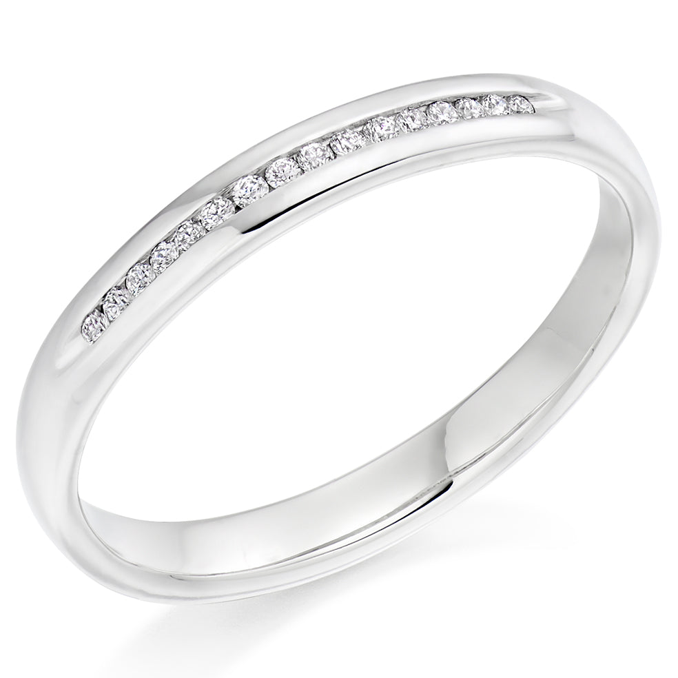 Channel-Set Half Eternity Ring, 0.07ct total (HET9430)