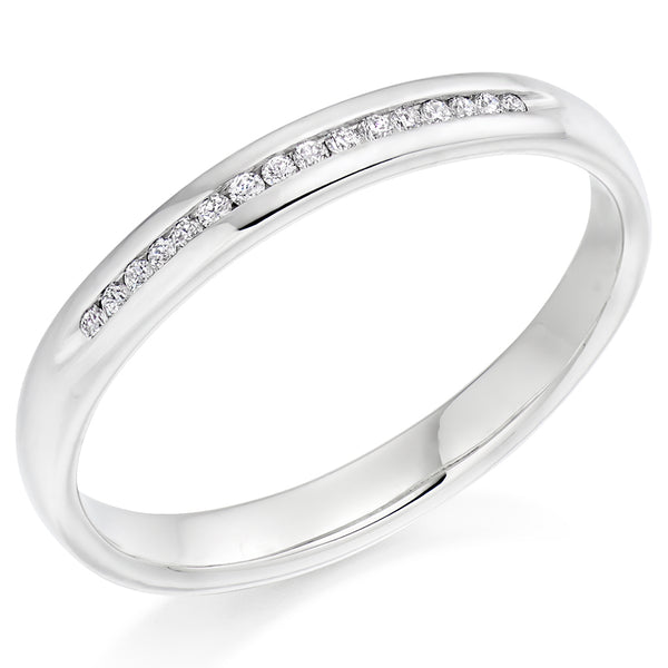 Channel-Set Half Eternity Ring, 0.07ct total (HET9430)