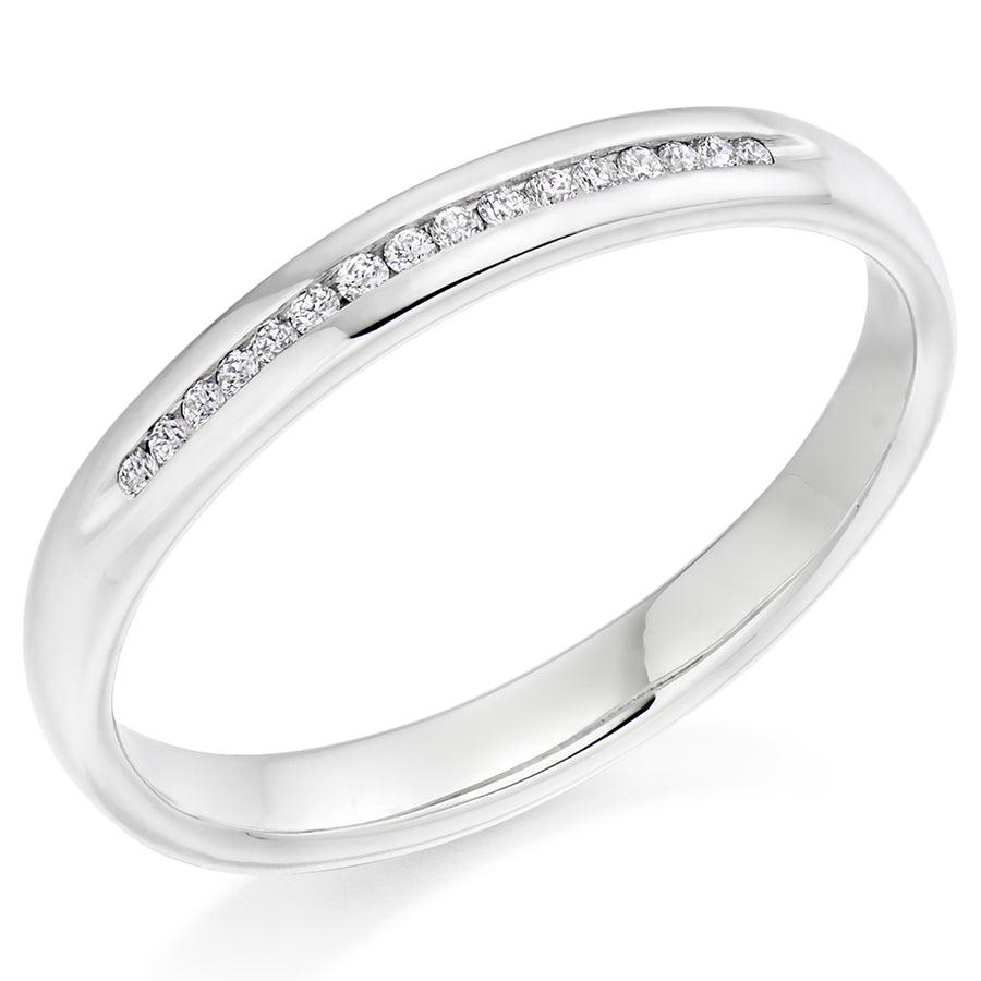 Channel-Set Half Eternity Ring, 0.07ct total (HET9430)