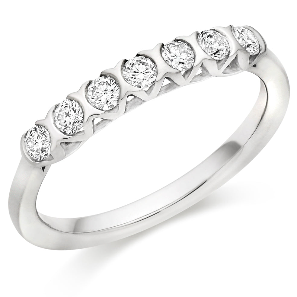 Bar-Set Half Eternity Ring, 0.35ct total (HET9438)