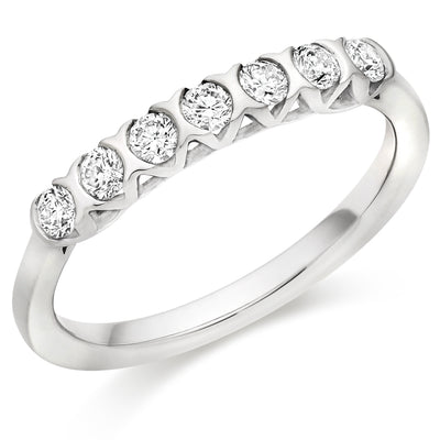 Bar-Set Half Eternity Ring, 0.35ct total (HET9438)