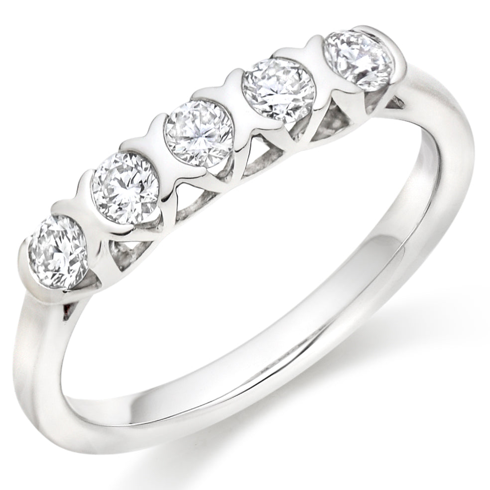 Bar-Set Half Eternity Ring, 0.50ct total (HET9439)