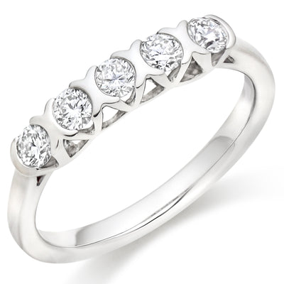 Bar-Set Half Eternity Ring, 0.50ct total (HET9439)
