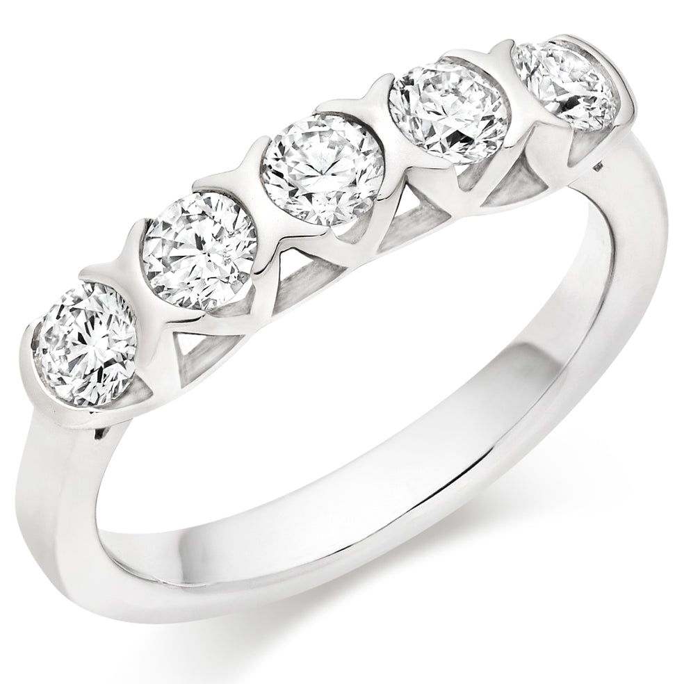 Right Hand Ring-Set Half Eternity Ring, 0.80ct total (HET9440)