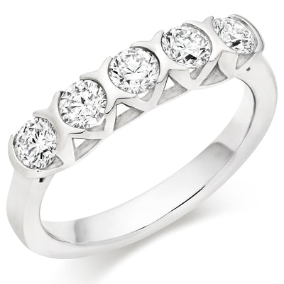 Right Hand Ring-Set Half Eternity Ring, 0.80ct total (HET9440)