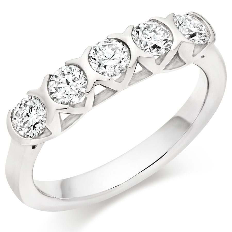 Right Hand Ring-Set Half Eternity Ring, 0.80ct total (HET9440)
