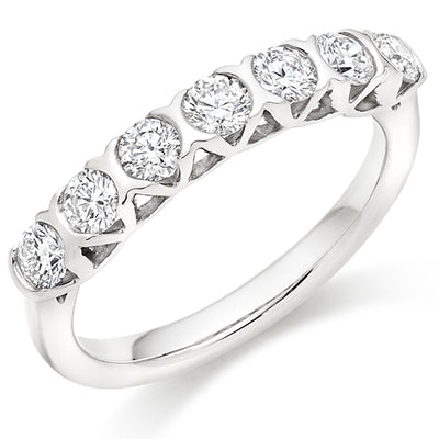 Bar-Set Half Eternity Ring, 0.75ct total (HET9441)