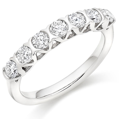 Bar-Set Half Eternity Ring, 0.75ct total (HET9441)