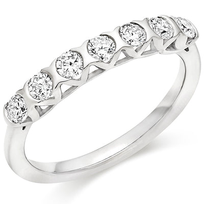 Bar-Set Half Eternity Ring, 0.5ct total (HET9444)