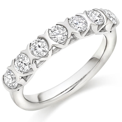 Bar-Set Half Eternity Ring, 1.0ct total (HET9445)
