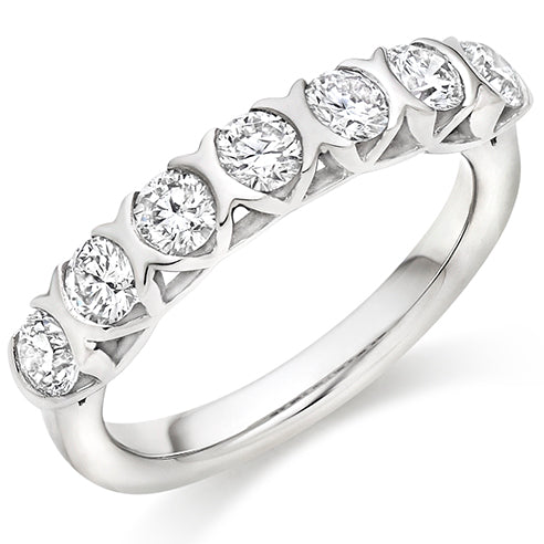 Bar-Set Half Eternity Ring, 1.0ct total (HET9445)