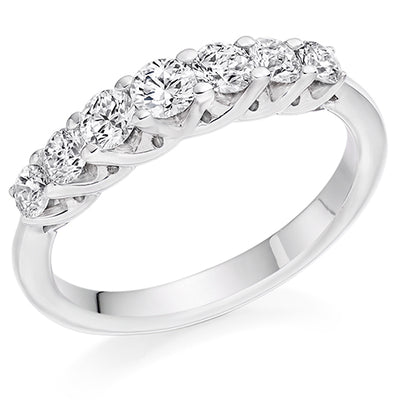 Claw-Set Half Eternity Ring, 0.75ct total (HET9461)