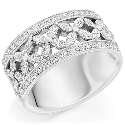 Claw-Set Half Eternity Ring, 1.5ct total