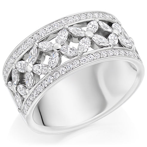 Claw-Set Half Eternity Ring, 1.5ct total