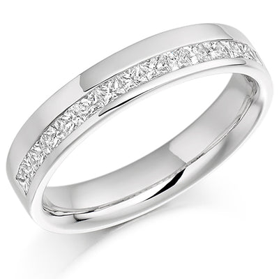 Offset Channel-Set Half Eternity Ring, 0.5ct total