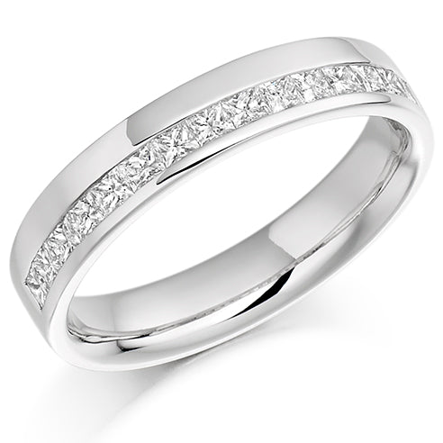 Offset Channel-Set Half Eternity Ring, 0.5ct total