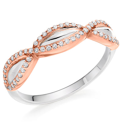 Shaped Micro-Claw Half Eternity Ring, 0.25ct total