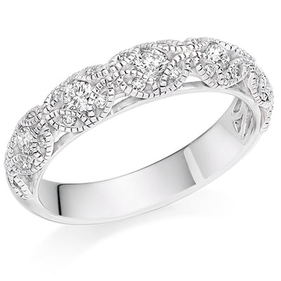 Flush-Set Half Eternity Ring, 0.5ct total