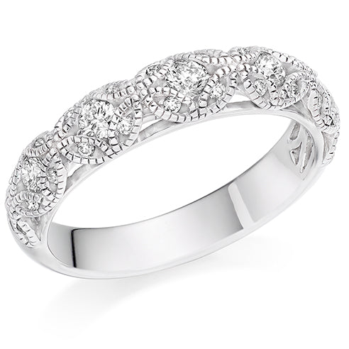 Flush-Set Half Eternity Ring, 0.5ct total