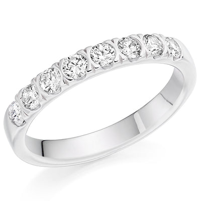 Bar-Set Half Eternity Ring, 0.5ct total (HET9817)