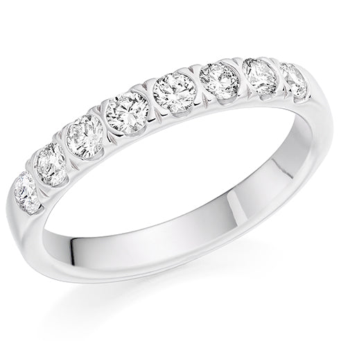 Bar-Set Half Eternity Ring, 0.5ct total (HET9817)