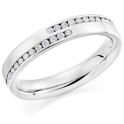 Offset Channel-Set Half Eternity Ring, 0.25ct total (HET9865)