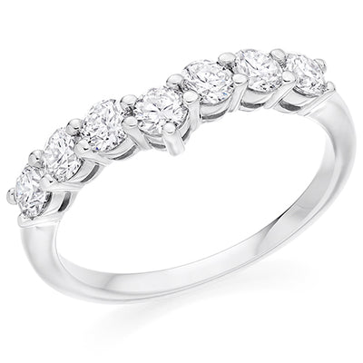 Shaped Claw-Set Half Eternity Ring, 0.85ct total