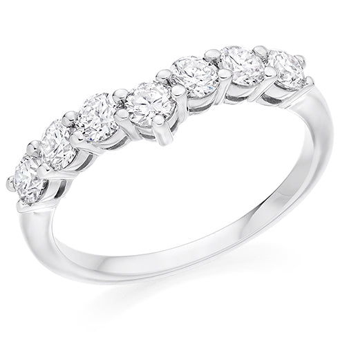 Shaped Claw-Set Half Eternity Ring, 0.85ct total