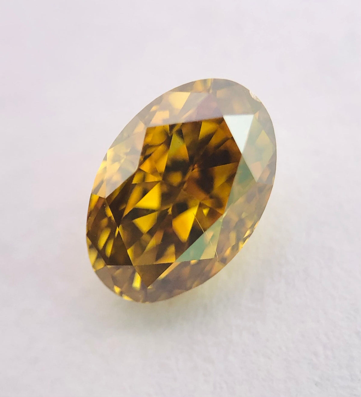 Oval Fancy Deep Yellow Brown Natural Diamond 1.02ct SI1 loose diamond